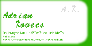 adrian kovecs business card